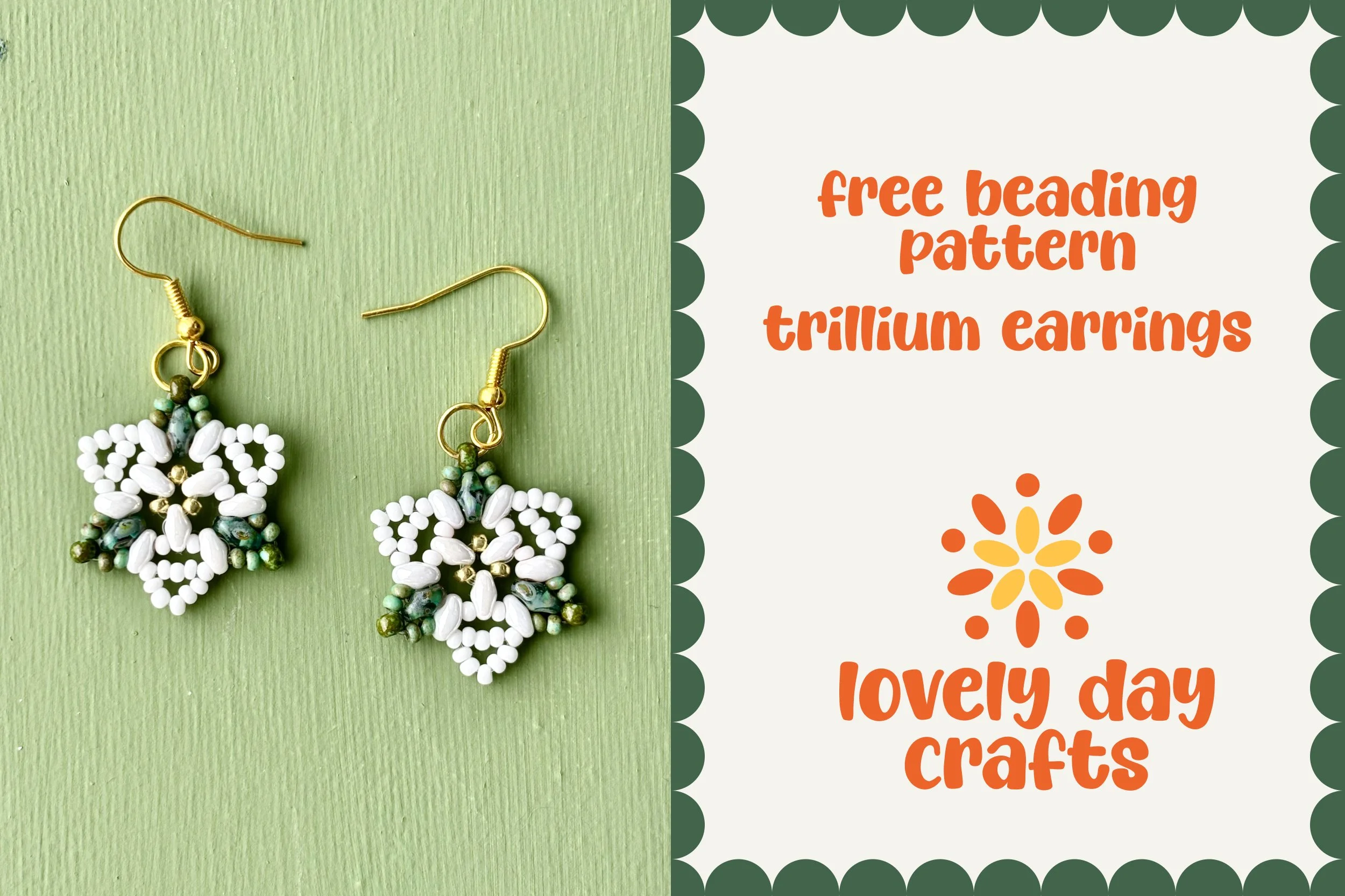 Trillium Earrings Free Beading Pattern