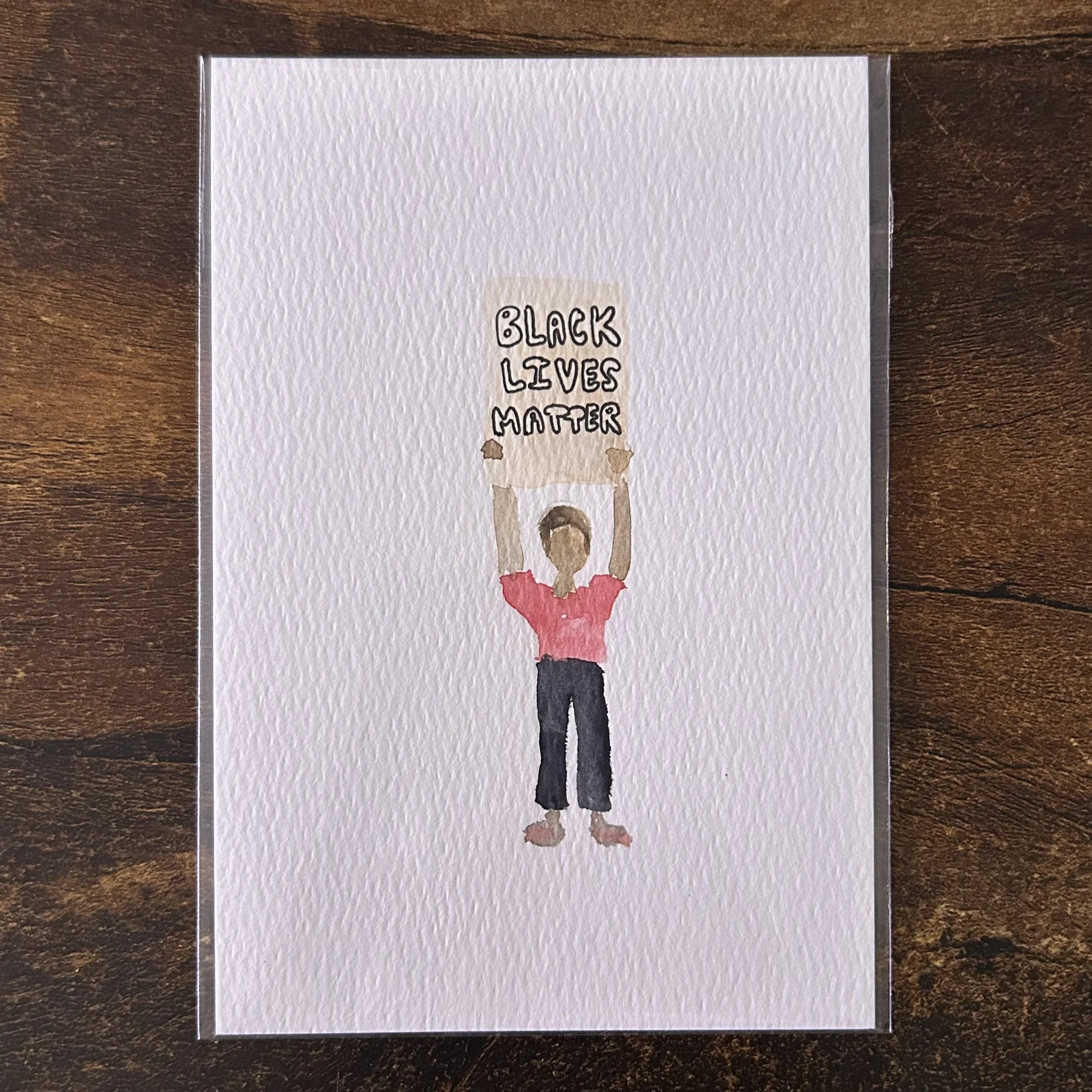 BLACK LIVES MATTER - Watercolor Original (4x6)