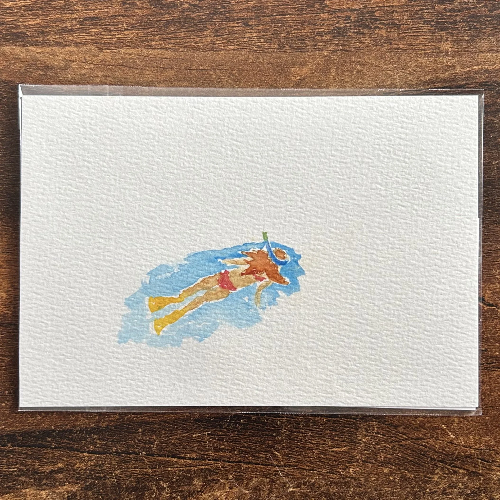 SNORKELER - Watercolor Original (4x6)