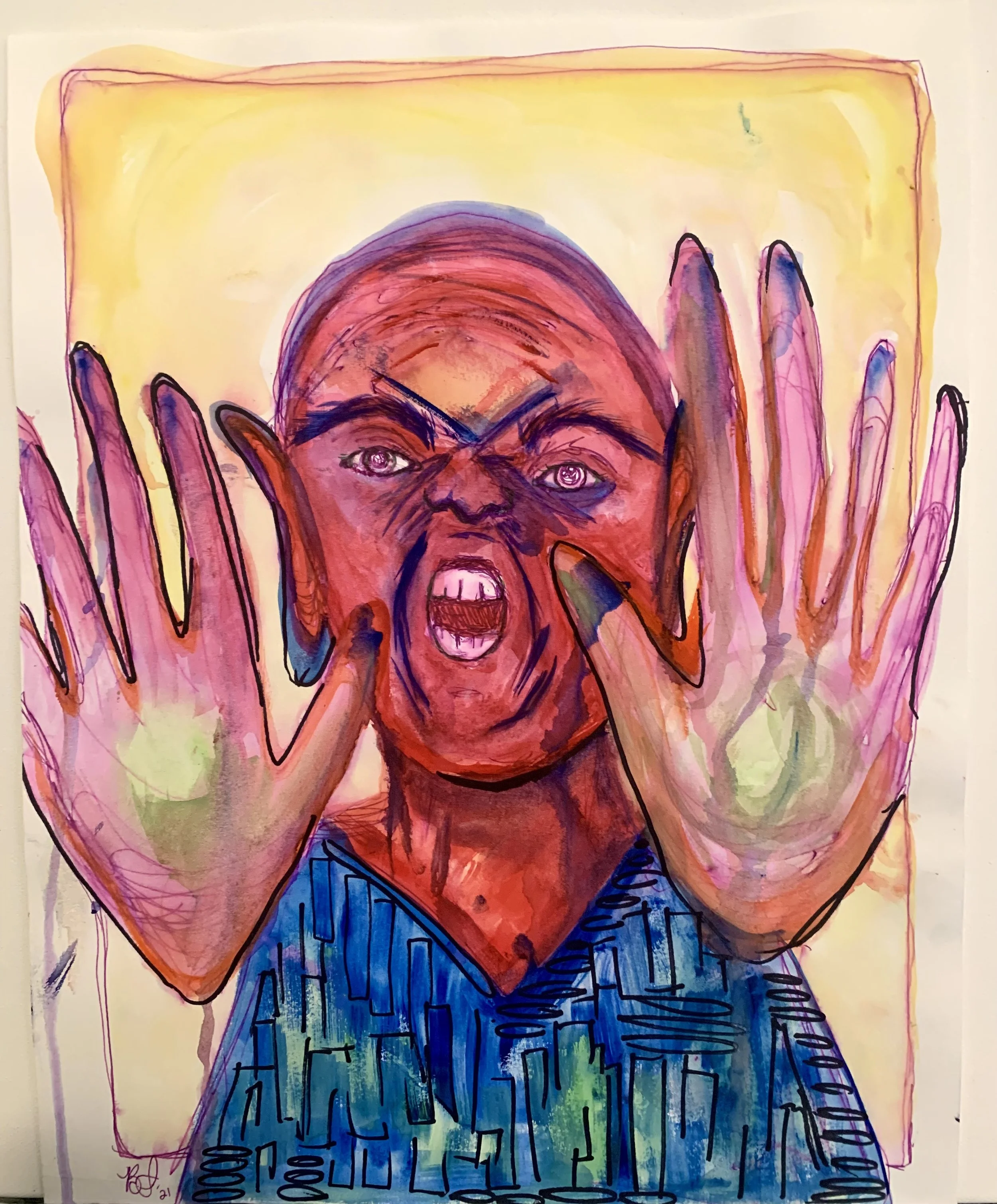 Watercolor & Marker on Paper