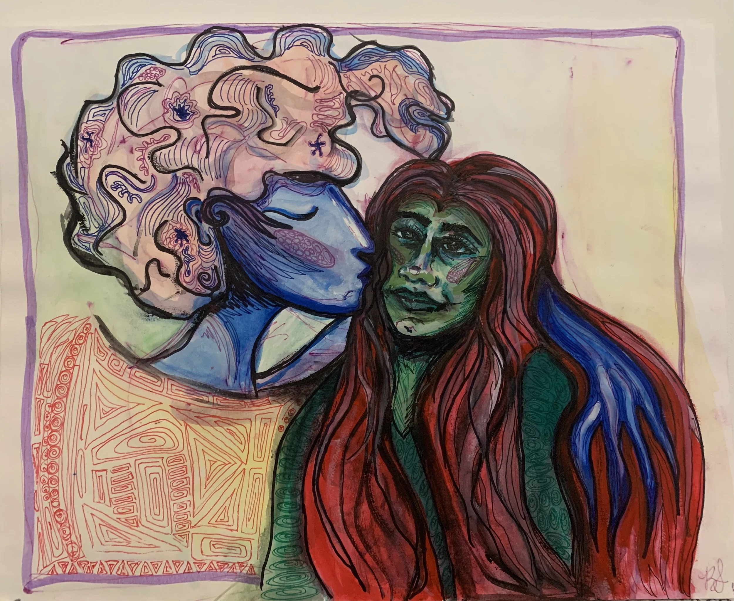 Watercolor & Marker on Paper