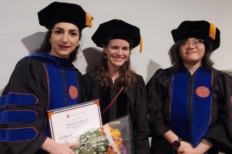 MBM Lab celebrates Maryam and Changling’s hooding ceremony with BBQ at Dr. Monroe’s house