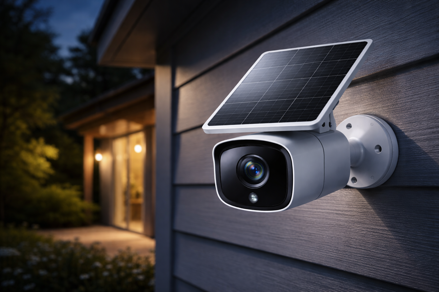 solar powered security camera professionally installed for home monitoring and safety