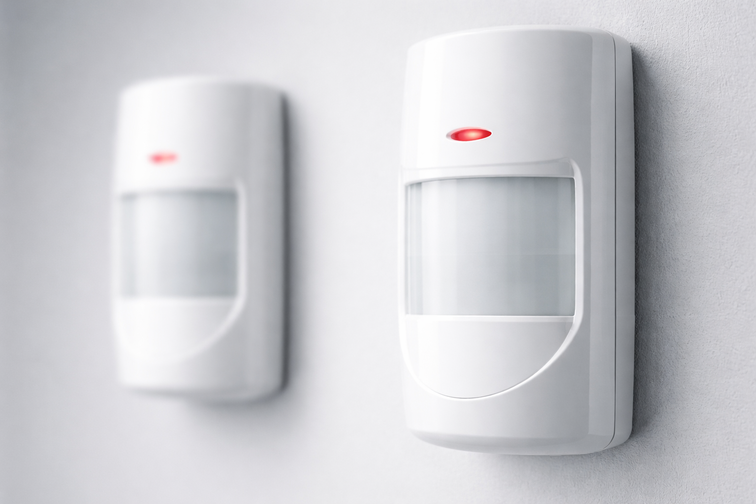 Motion detection sensor installed as part of a professional alarm security system