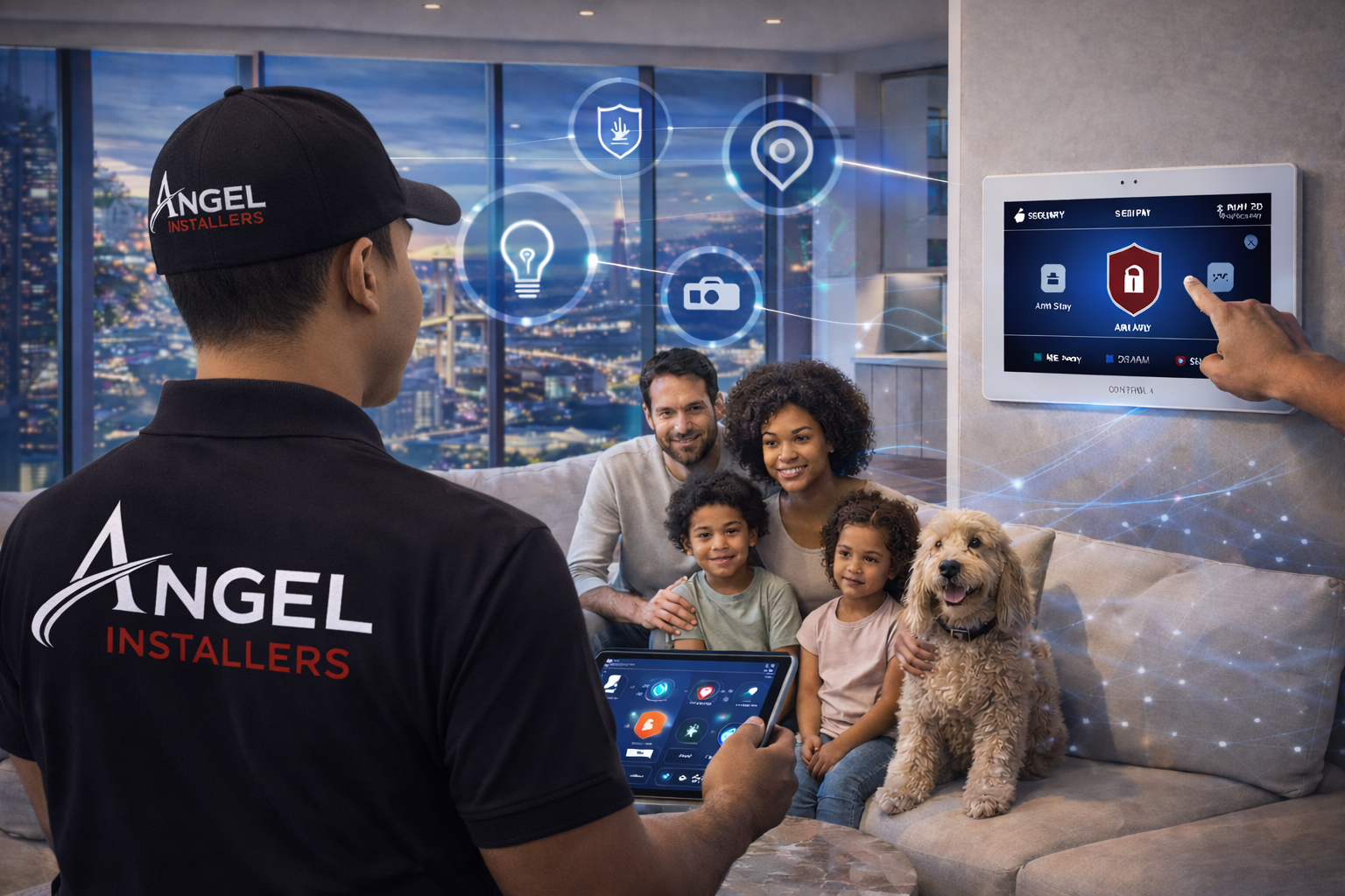 Professional home and business security system installation by Angel Installers