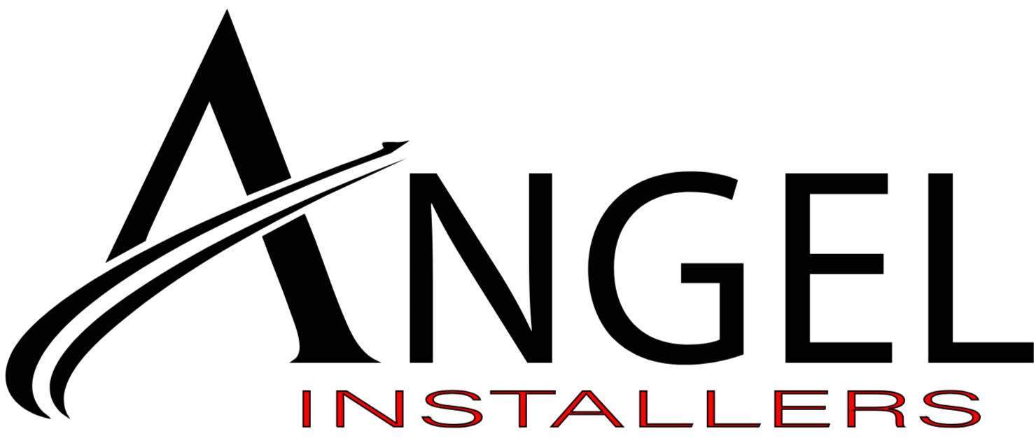 A black background with a row of six installation tools and hardware, including wrenches, pliers, a screwdriver, and screws. There is red text in the lower part that says 'INSTALLERS.'