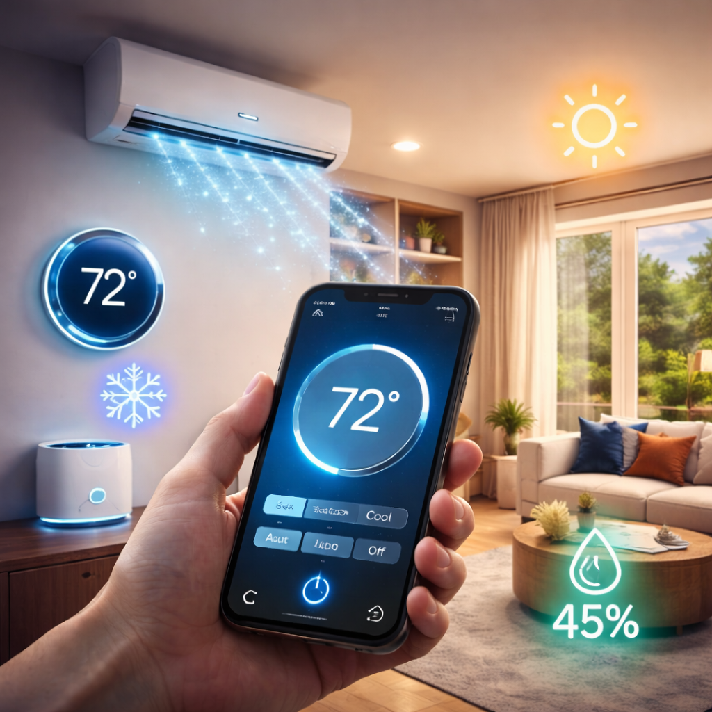Smart home automation system installation including thermostats.