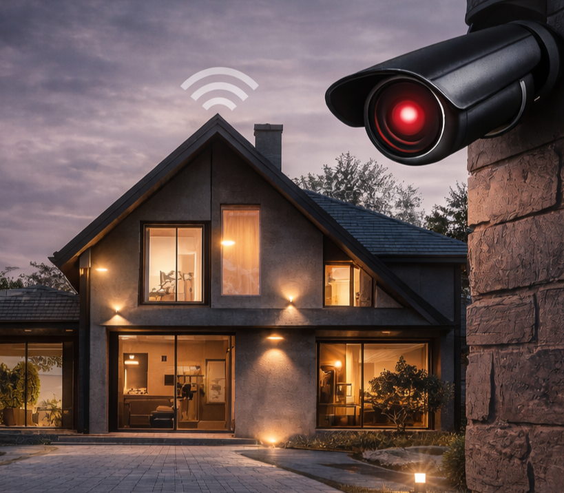 Outdoor CCTV camera installation for property surveillance and intrusion prevention