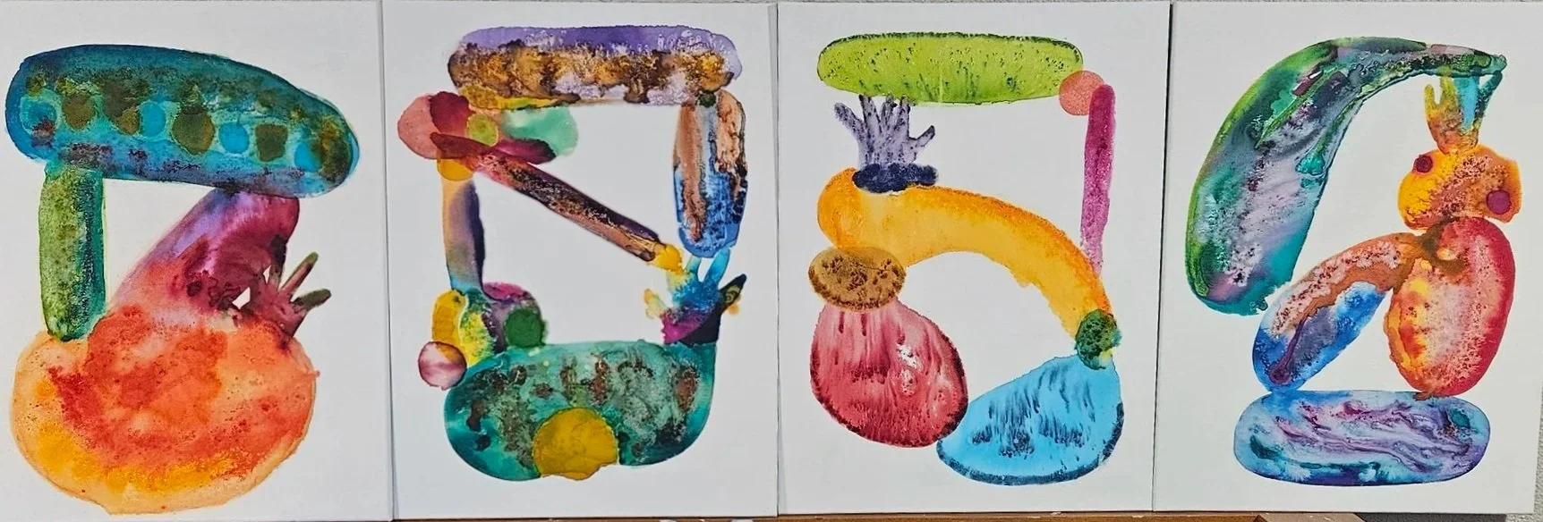 Colorful and vibrant abstract art pieces