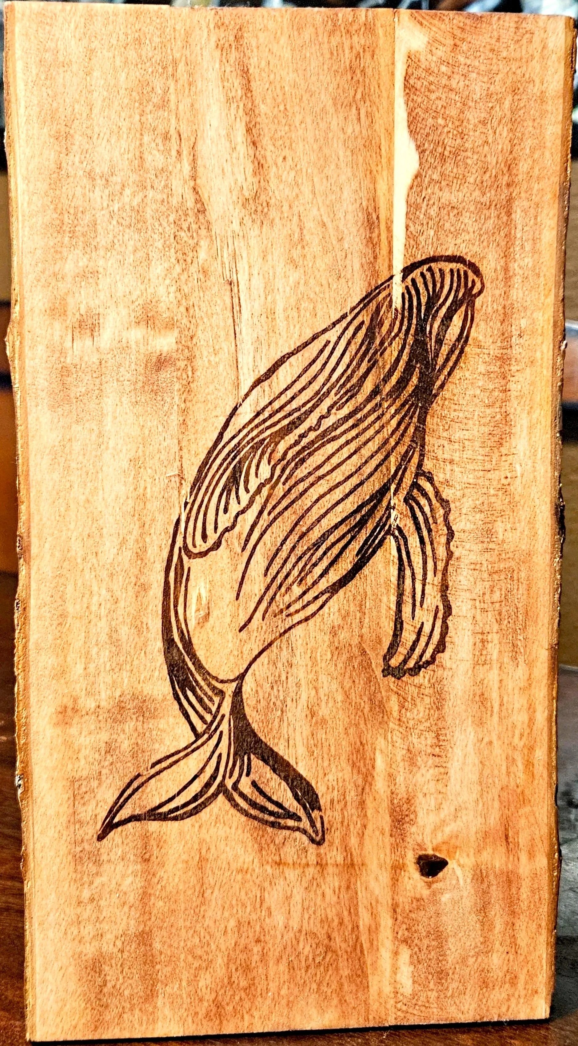 Humpback Whale on Wood Plank