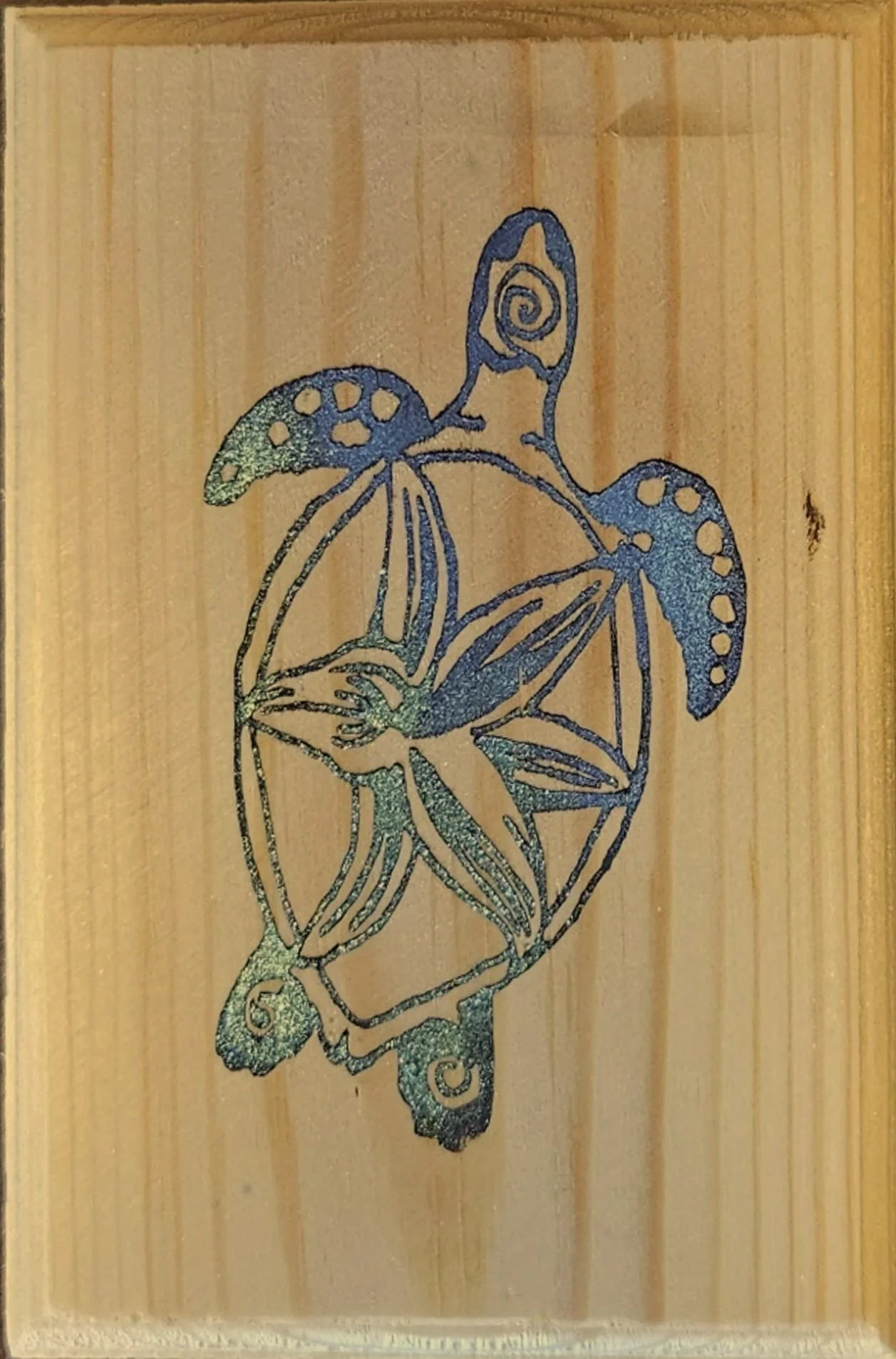 Custom Turtle with Color on Jewelry Box (Unfinished)
