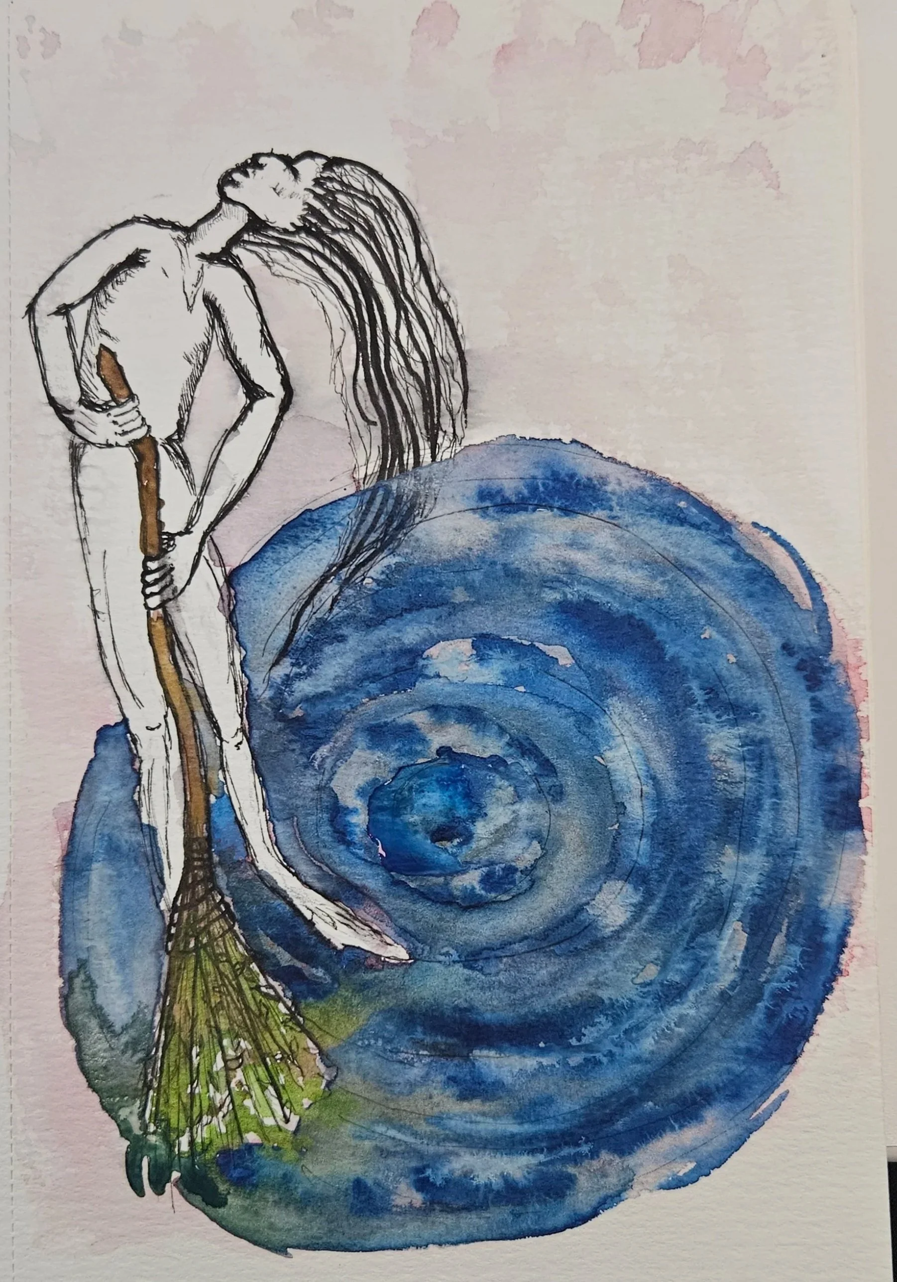 Sweep
Spooky Side Quest: Swirling Depths
Ink 2025, 5×7