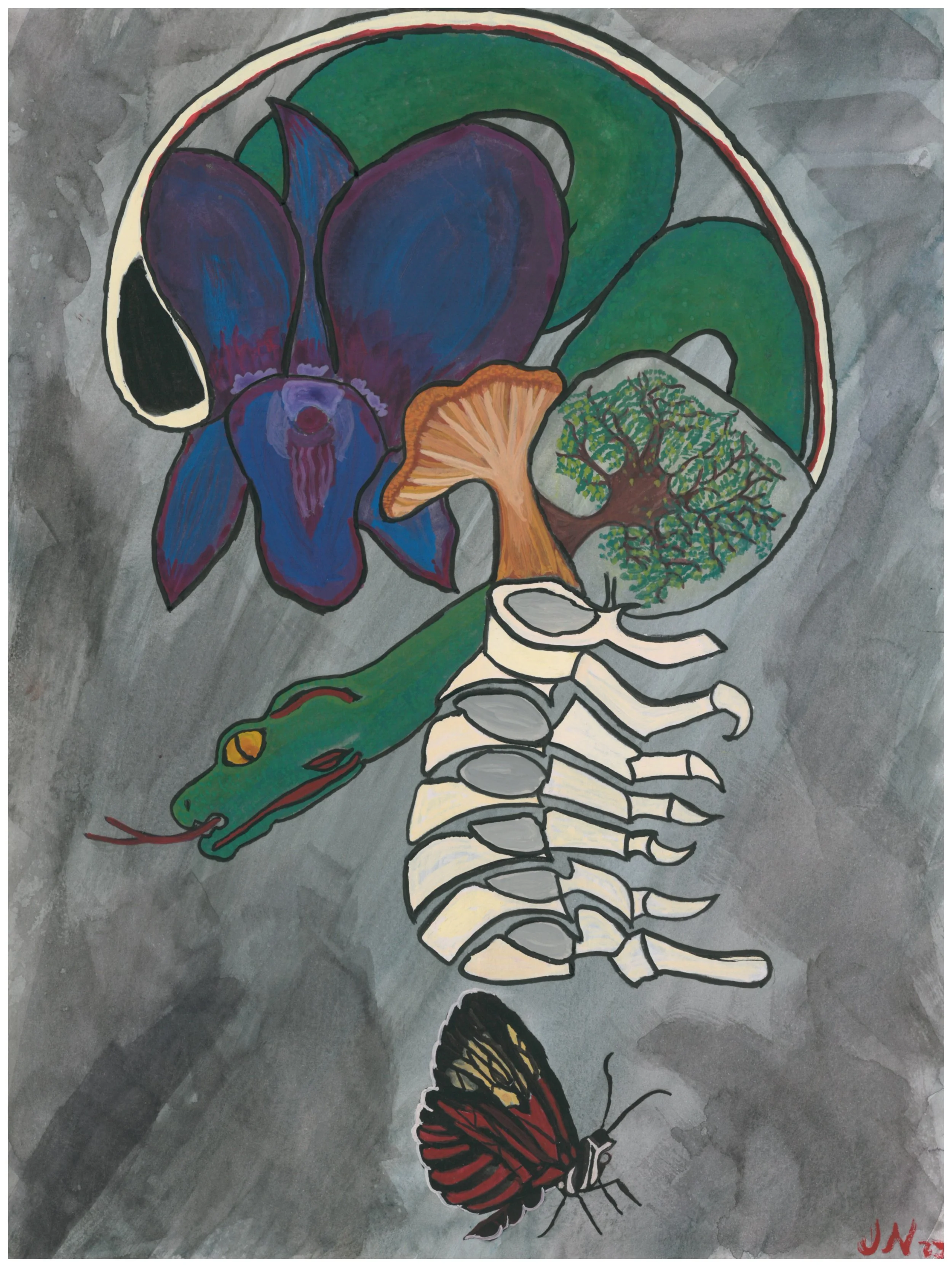Question Mark

Gouache/watercolor, 2023
Early work — origin of the Bone Series
Private Collection