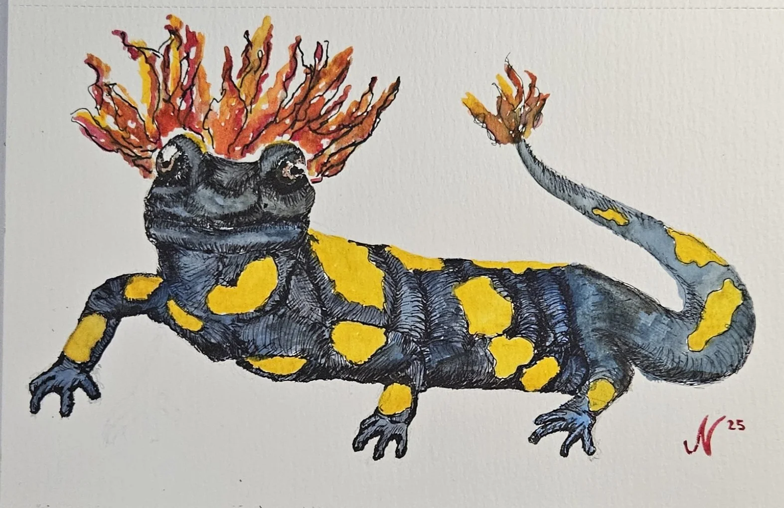 Crown
Spooky Side Quest: Flames
Ink 2025, 5×7