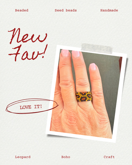 Beaded Ring - Leopard