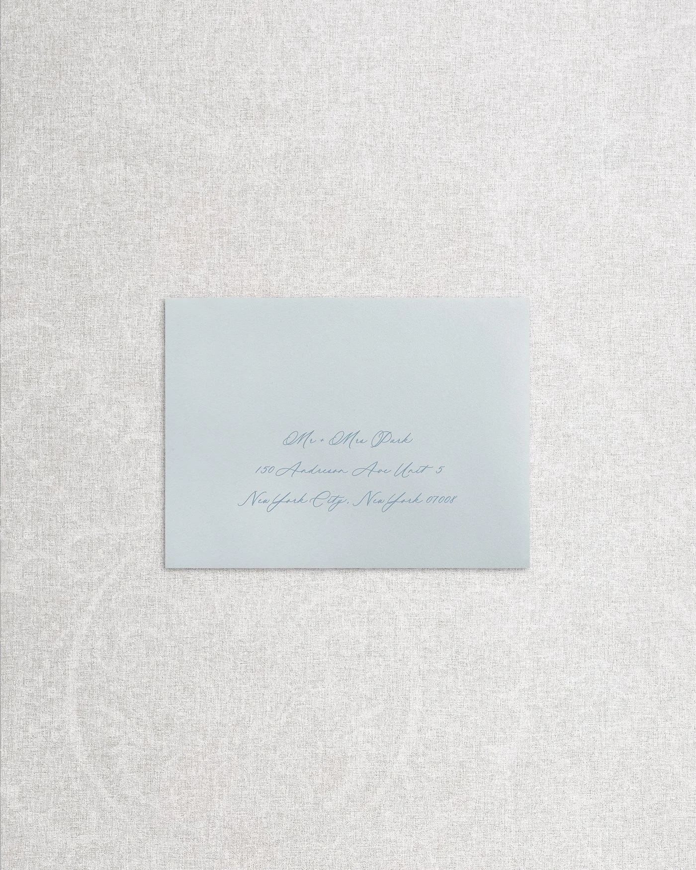 Calligraphy Guest Addressing Blue Tones