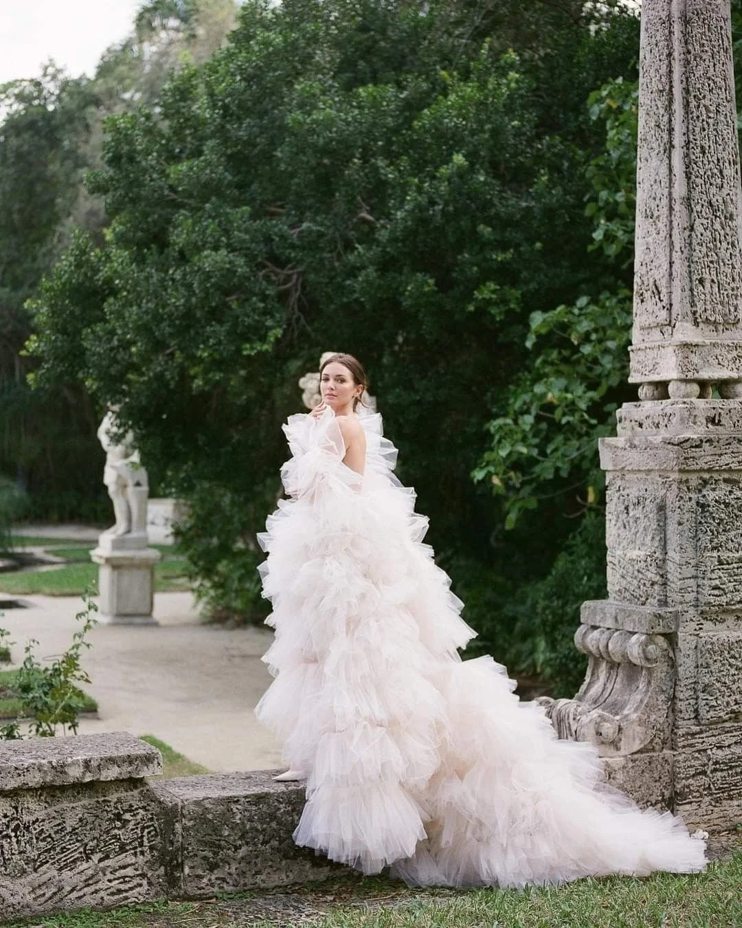 Fine art bridal shoot, old world estate garden inspired