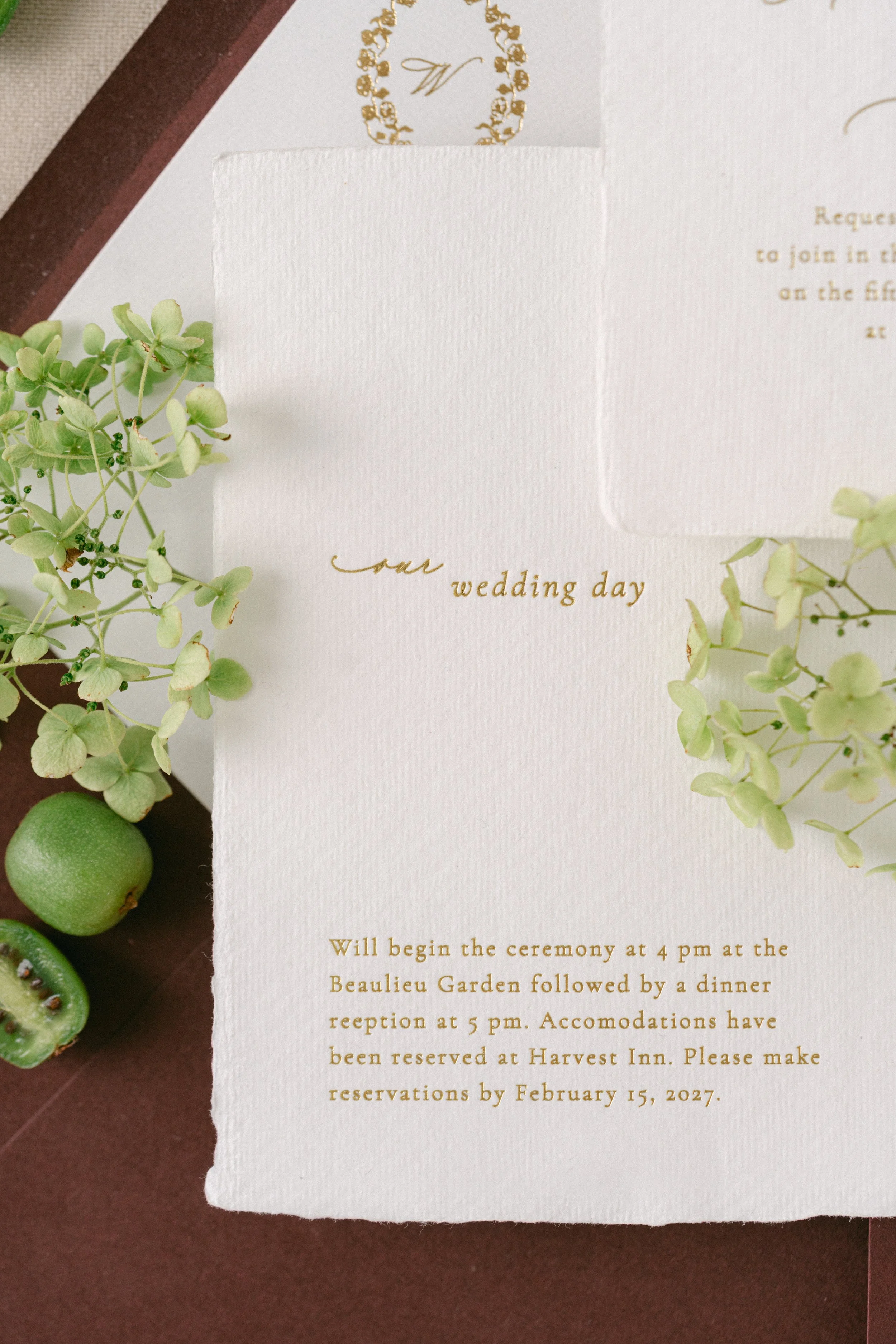 Details card foil press on handmade paper