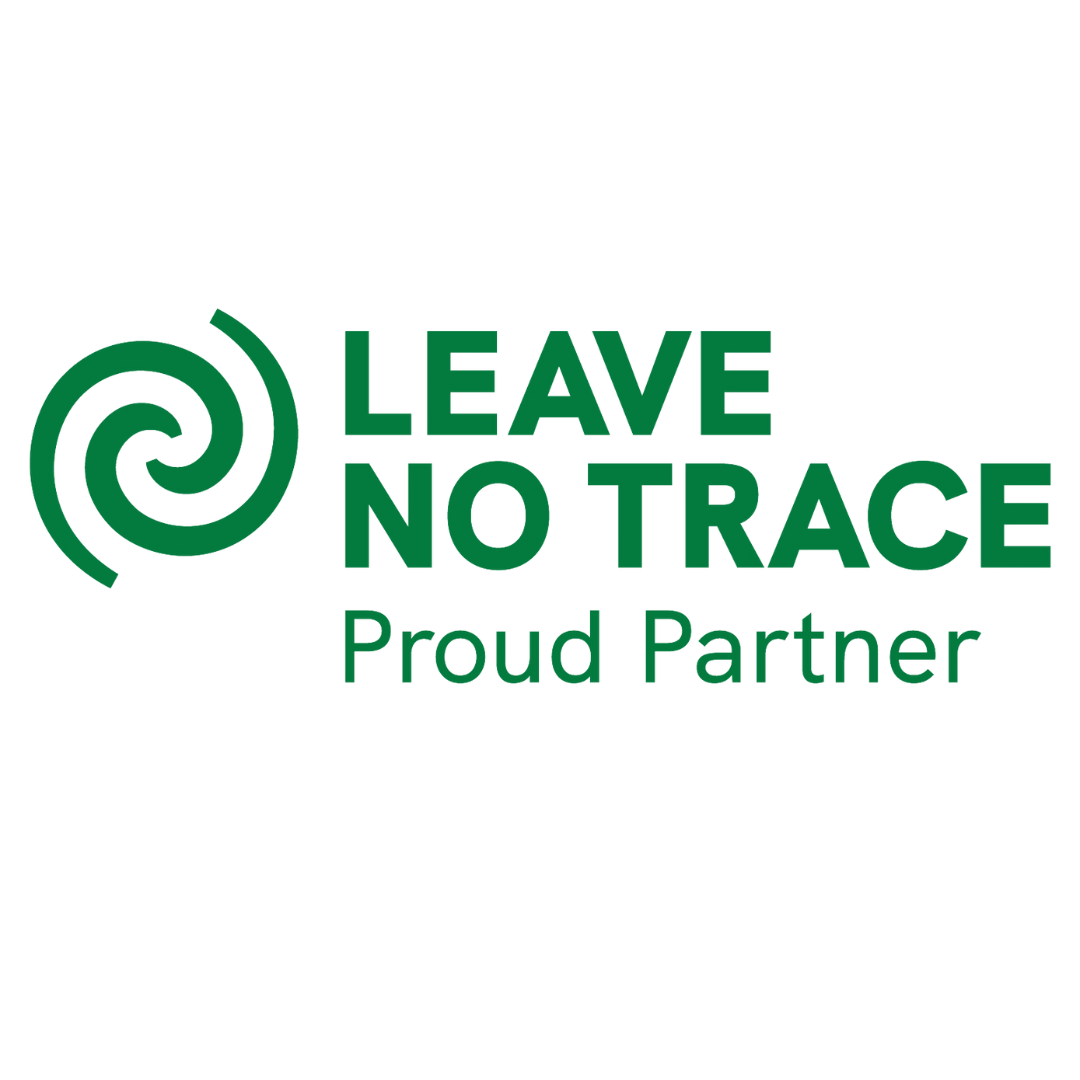 Leave No Trace logo with a green spiral symbol and the words "Leave No Trace Proud Partner"