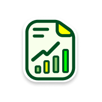 A circular pie chart divided into three sections with green, dark green, and yellow colors.
