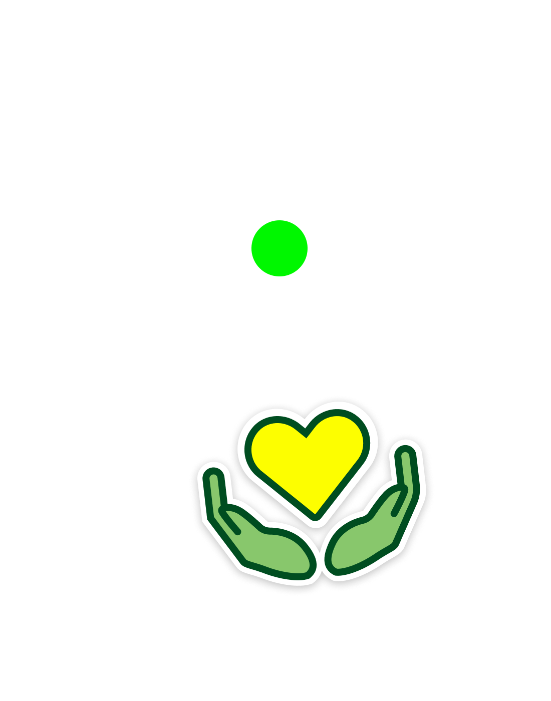 A cartoon illustration of a school building with a clock on the tower, a green roof, and yellow walls. A green circle is shown above the school.