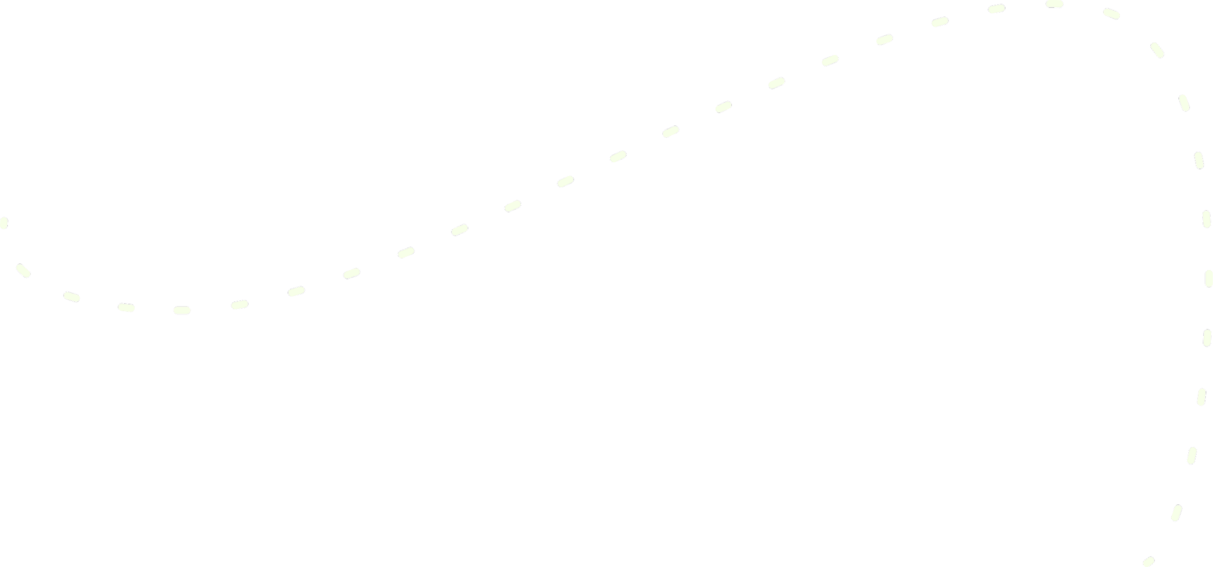 Dotted white line curving over a black background.