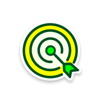 Illustration of a radar screen with an arrow pointing to a target.