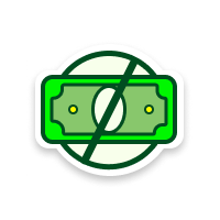 A crossed-out dollar bill symbol indicating no money or payment allowed.