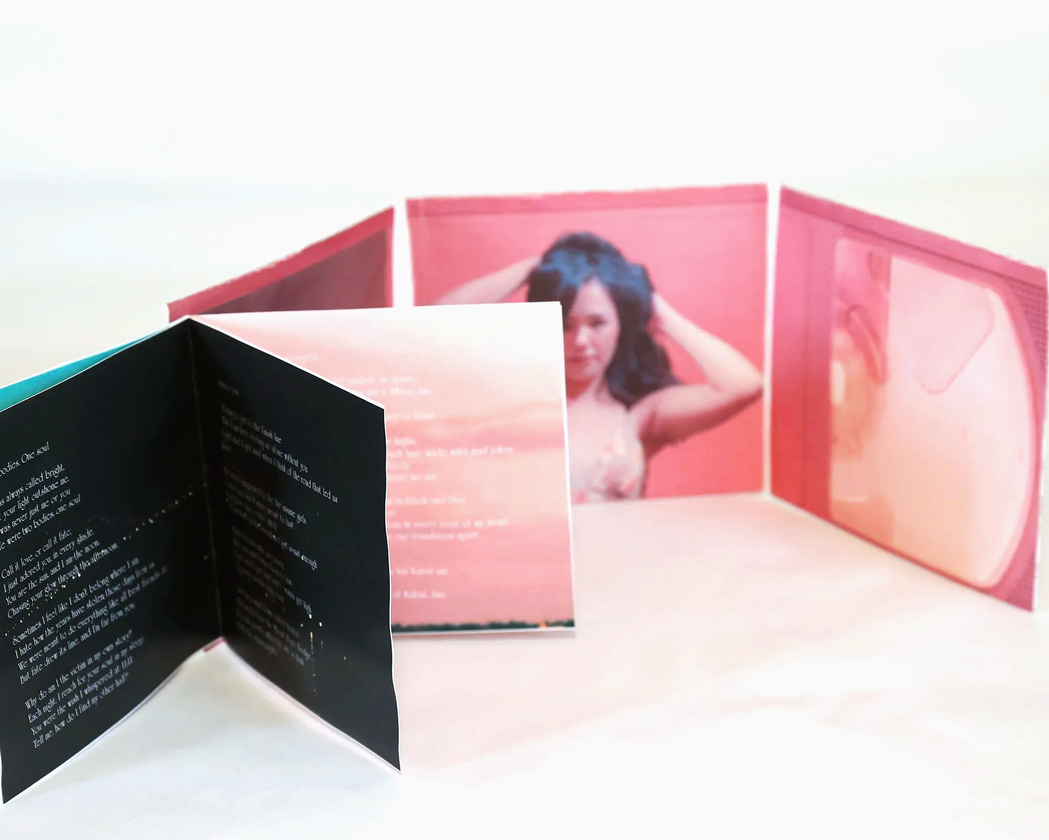 CD package with photos and lyrics, made for a friend, showing personal memories