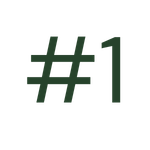 Grünes Nummer-1-Symbol mit Hashtag
