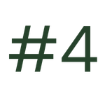 Grüner Hashtag mit der Nummer 4