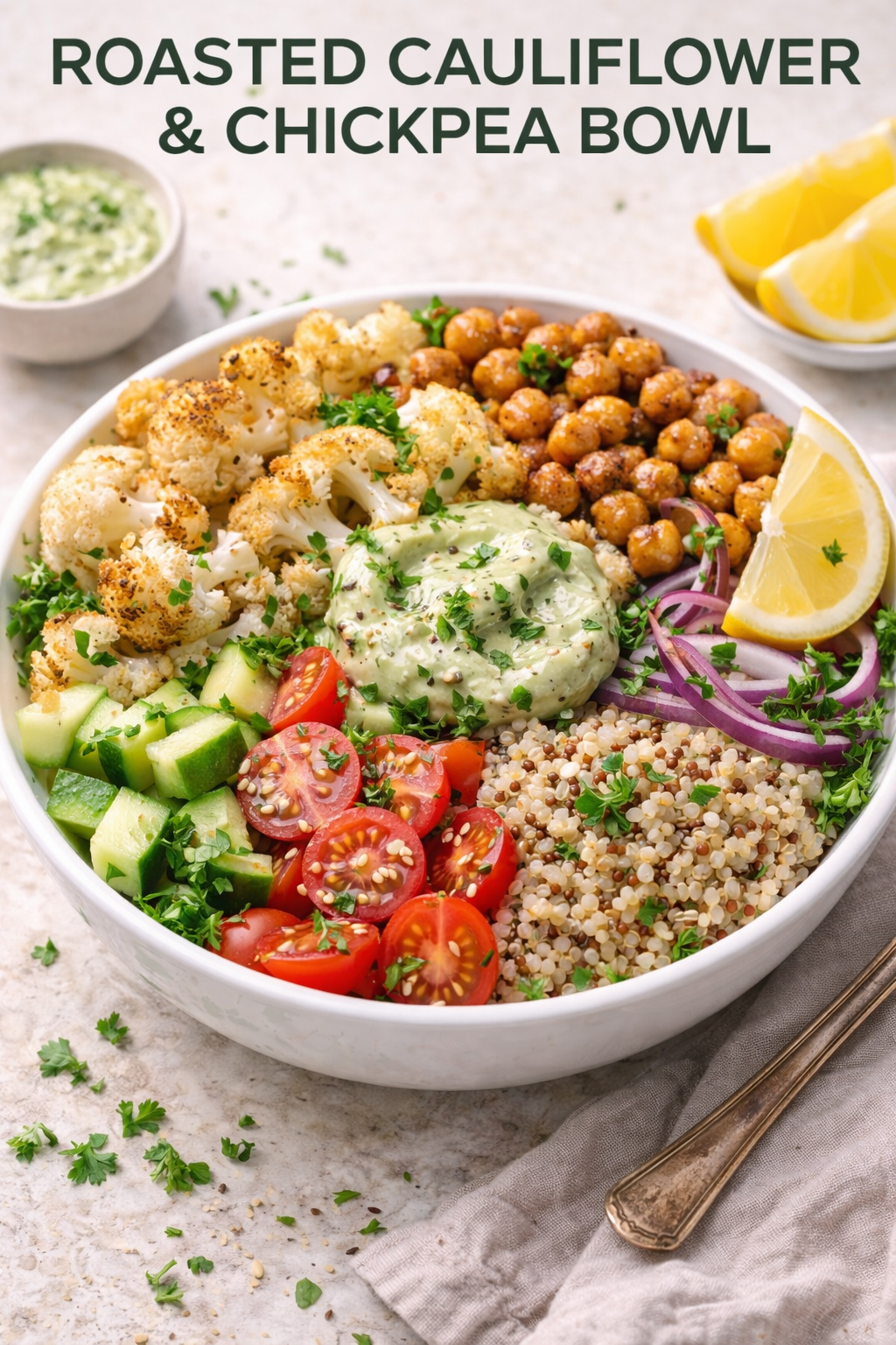 Roasted Cauliflower & Chickpea Bowl