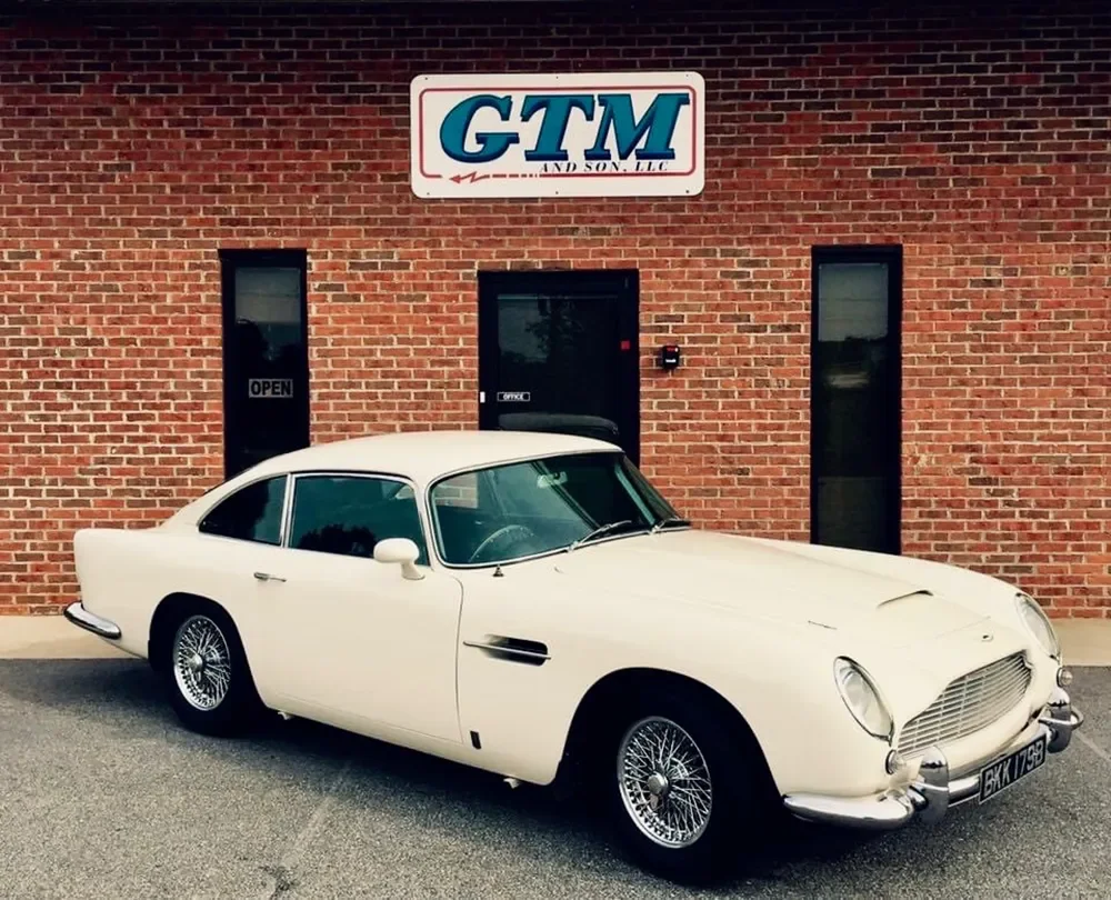 Aston Martin classic service, repair, and restoration at GTM & SON specializing in engine, drivetrain, suspension, braking systems, and electrical diagnostics.