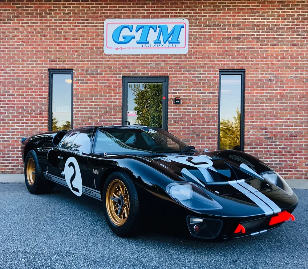 Superformance GT40 and Cobra service, repair, and restoration at GTM & SON specializing in custom engine builds, drivetrain setup, suspension tuning, braking system maintenance, and long-term performance and reliability.