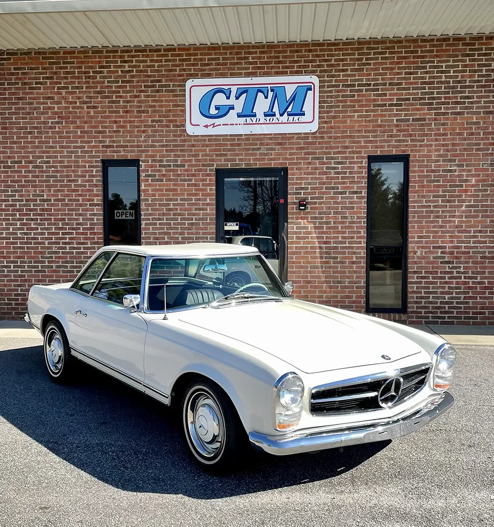 Mercedes-Benz classic pre-1990 service, repair, and restoration at GTM & SON specializing in engine, mechanical, suspension, and factory-correct restoration work.