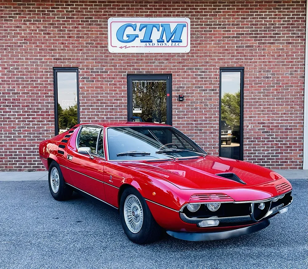 Alfa Romeo service, repair, and restoration at GTM AND SON specializing in classic models and modern 4C and 8C with expertise in engine, driveline, suspension, braking, and chassis systems.