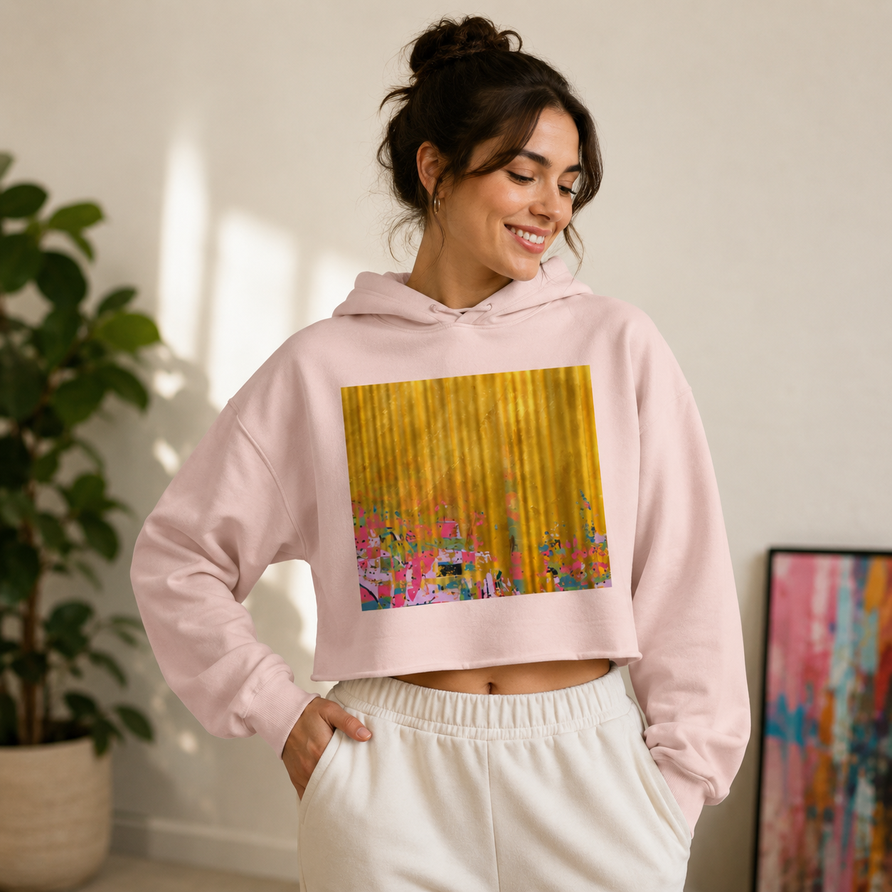Mimosa Gold Cropped Hoodie