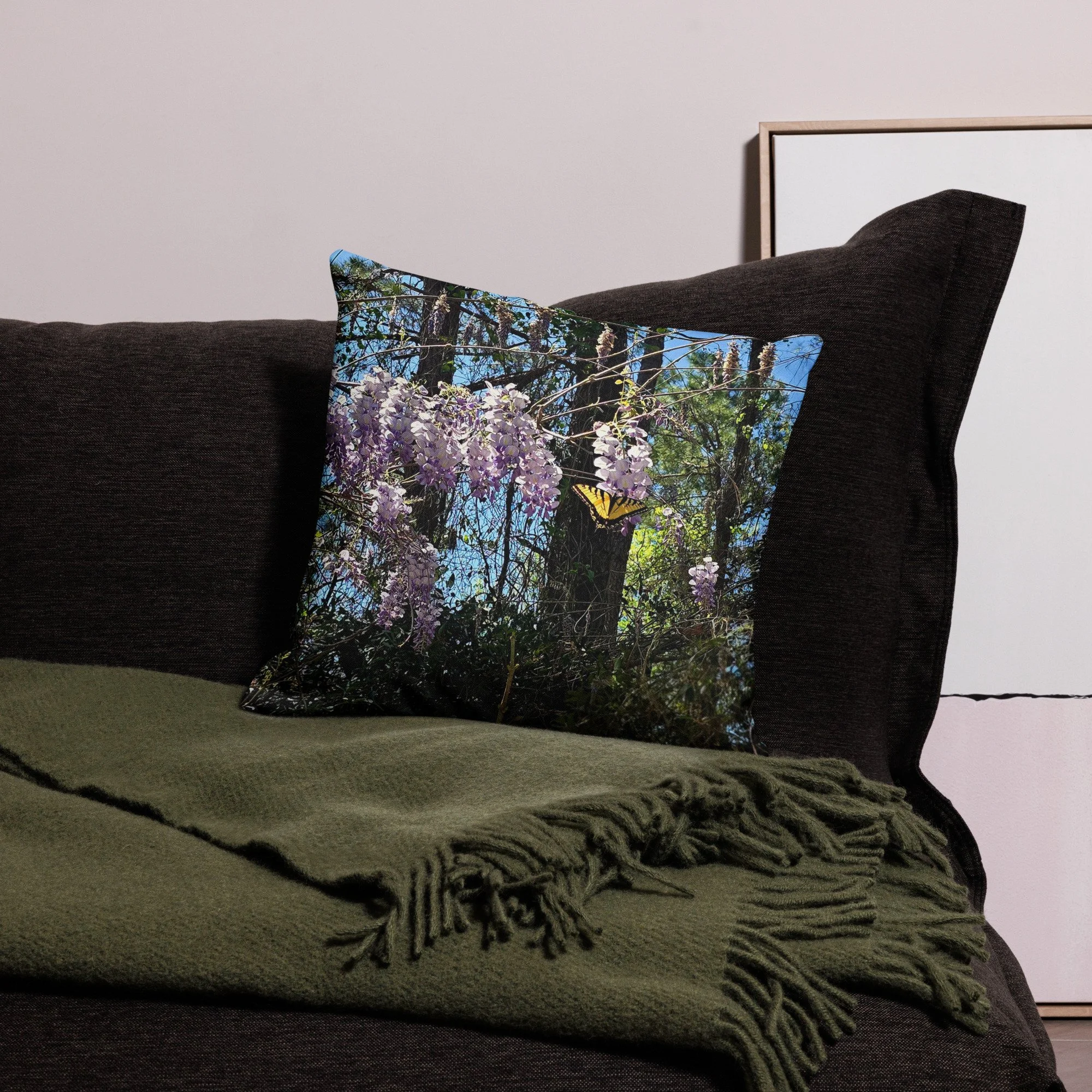 Wisteria Butterfly Premium Pillow