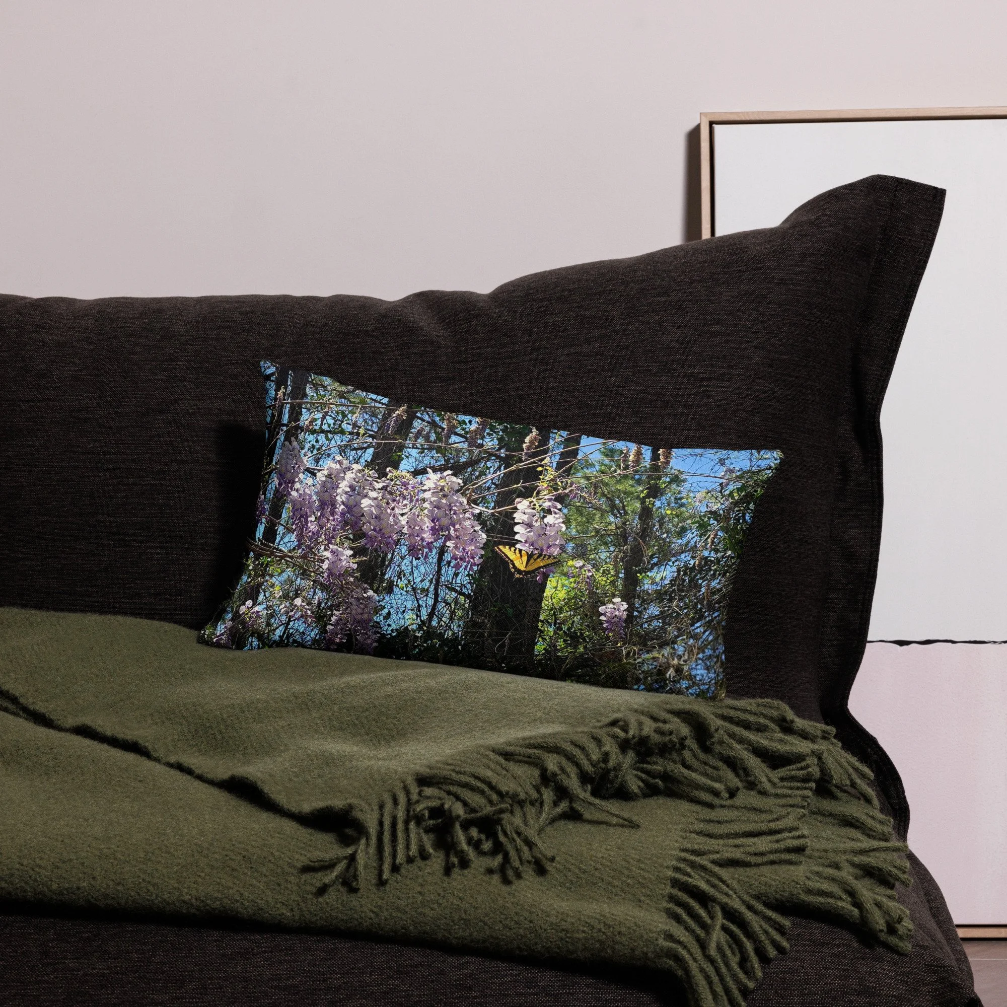 Wisteria Butterfly Premium Pillow