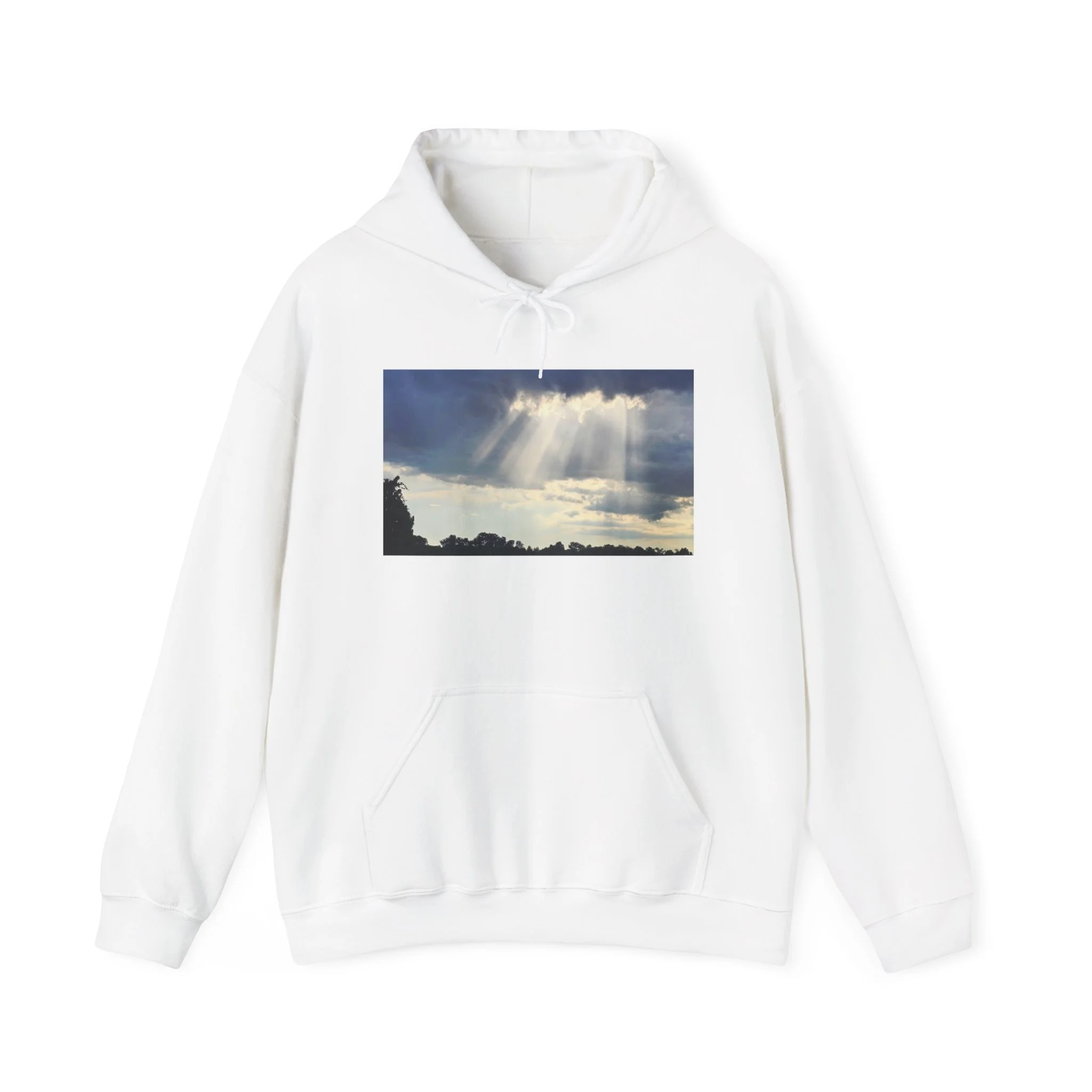 Sunbeam Sky Hoodie — Inspirational Cloud Rays Sweatshirt