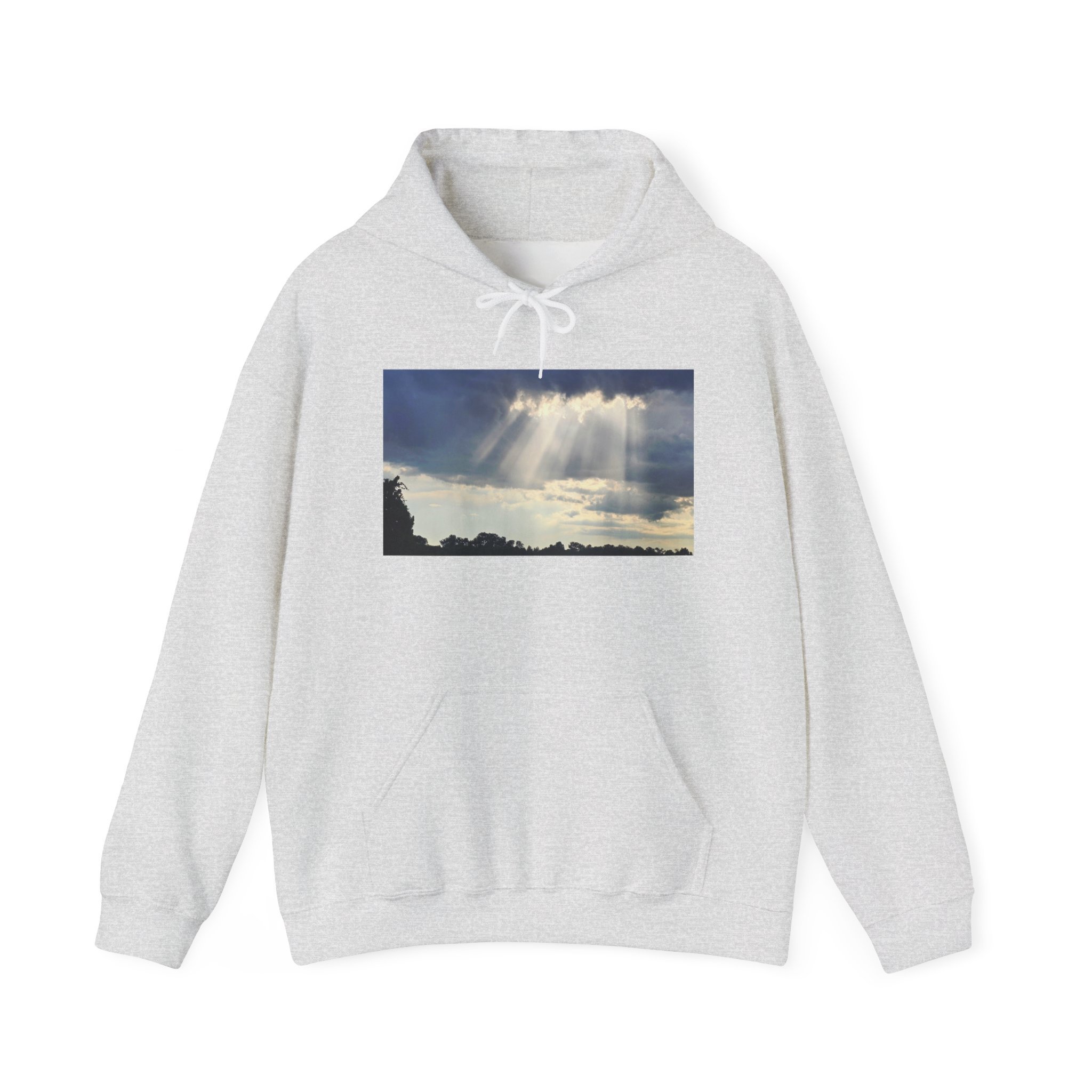 Sunbeam Sky Hoodie — Inspirational Cloud Rays Sweatshirt