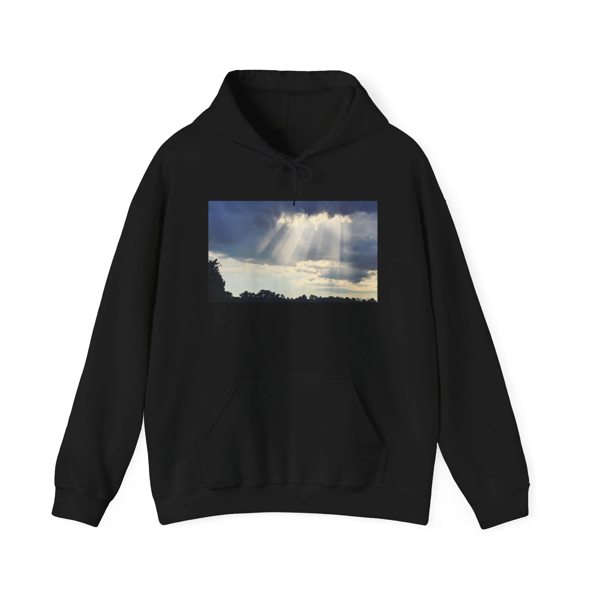 Sunbeam Sky Hoodie — Inspirational Cloud Rays Sweatshirt