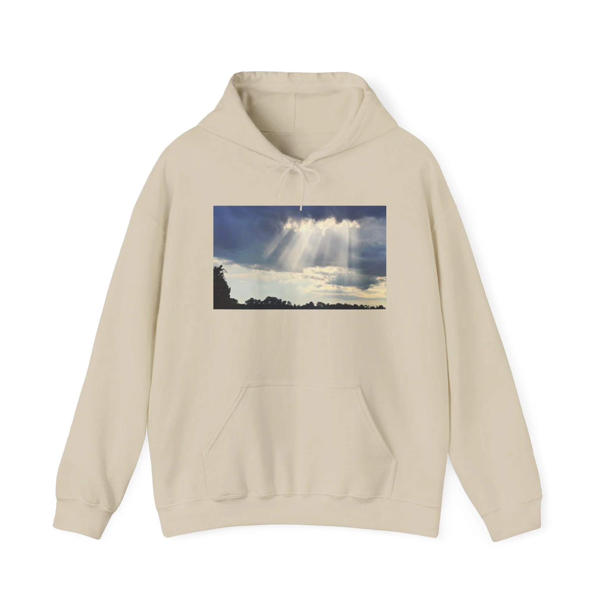 Sunbeam Sky Hoodie — Inspirational Cloud Rays Sweatshirt