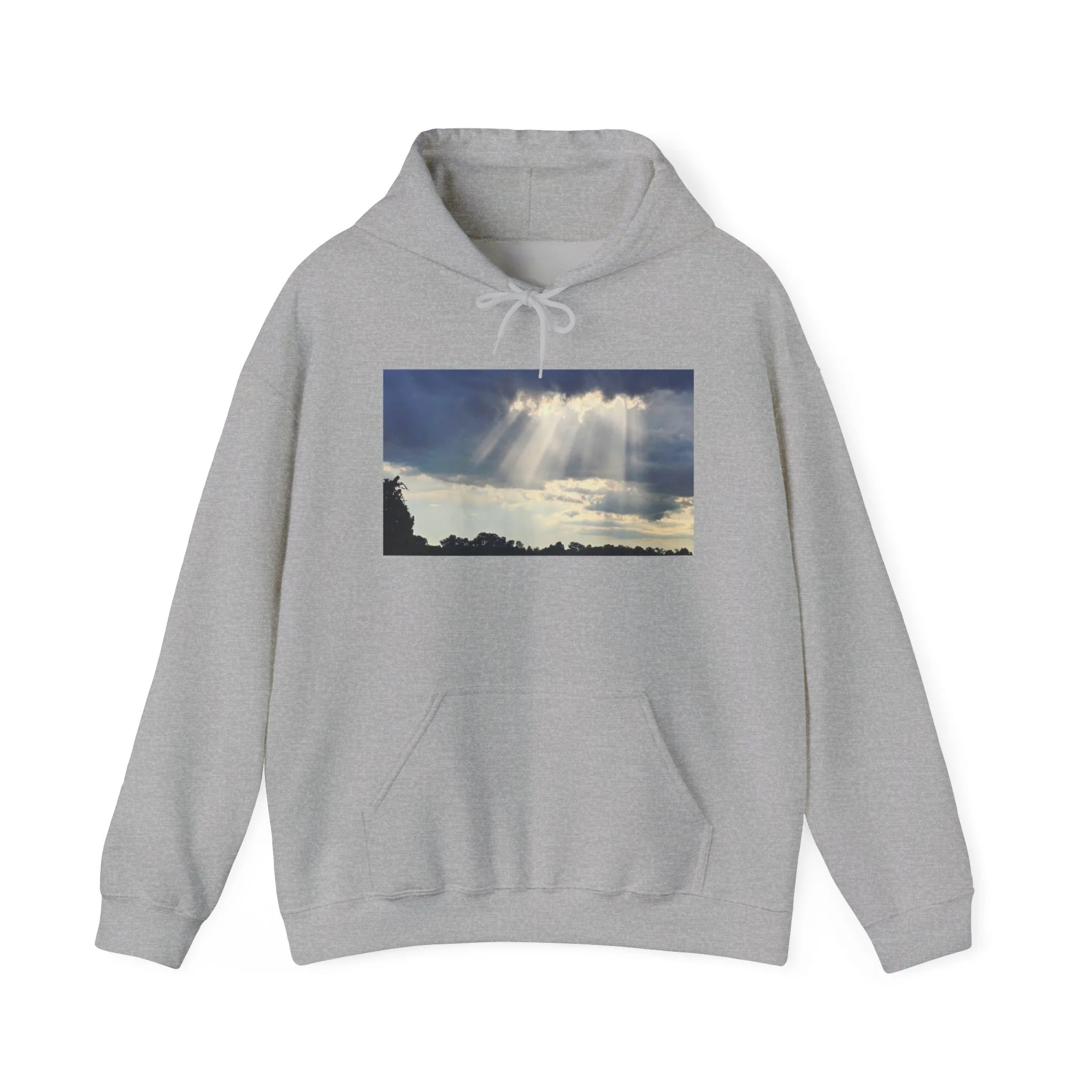 Sunbeam Sky Hoodie — Inspirational Cloud Rays Sweatshirt