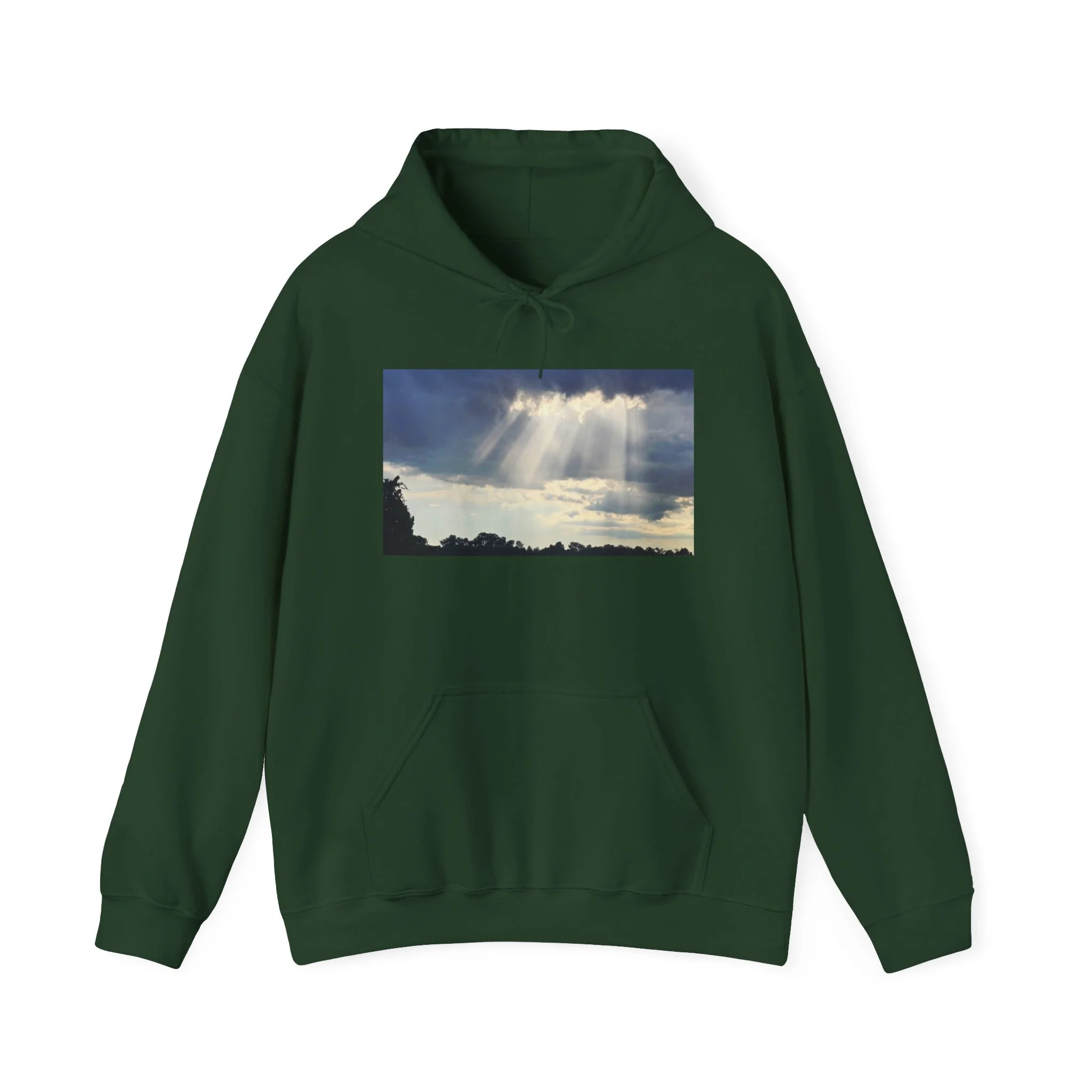 Sunbeam Sky Hoodie — Inspirational Cloud Rays Sweatshirt