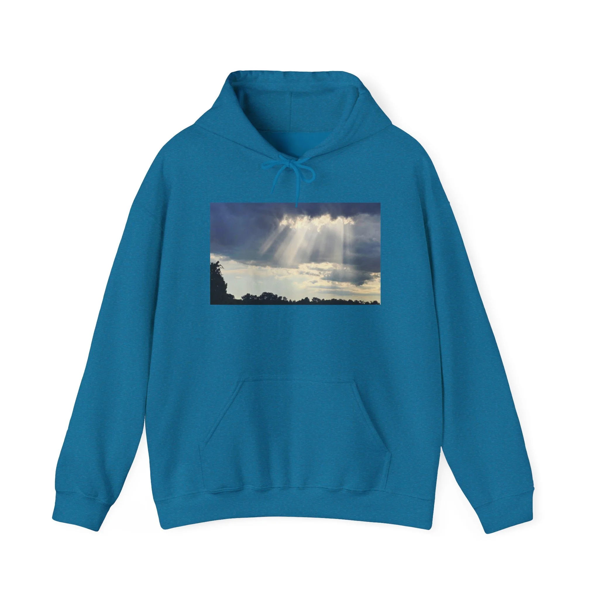 Sunbeam Sky Hoodie — Inspirational Cloud Rays Sweatshirt