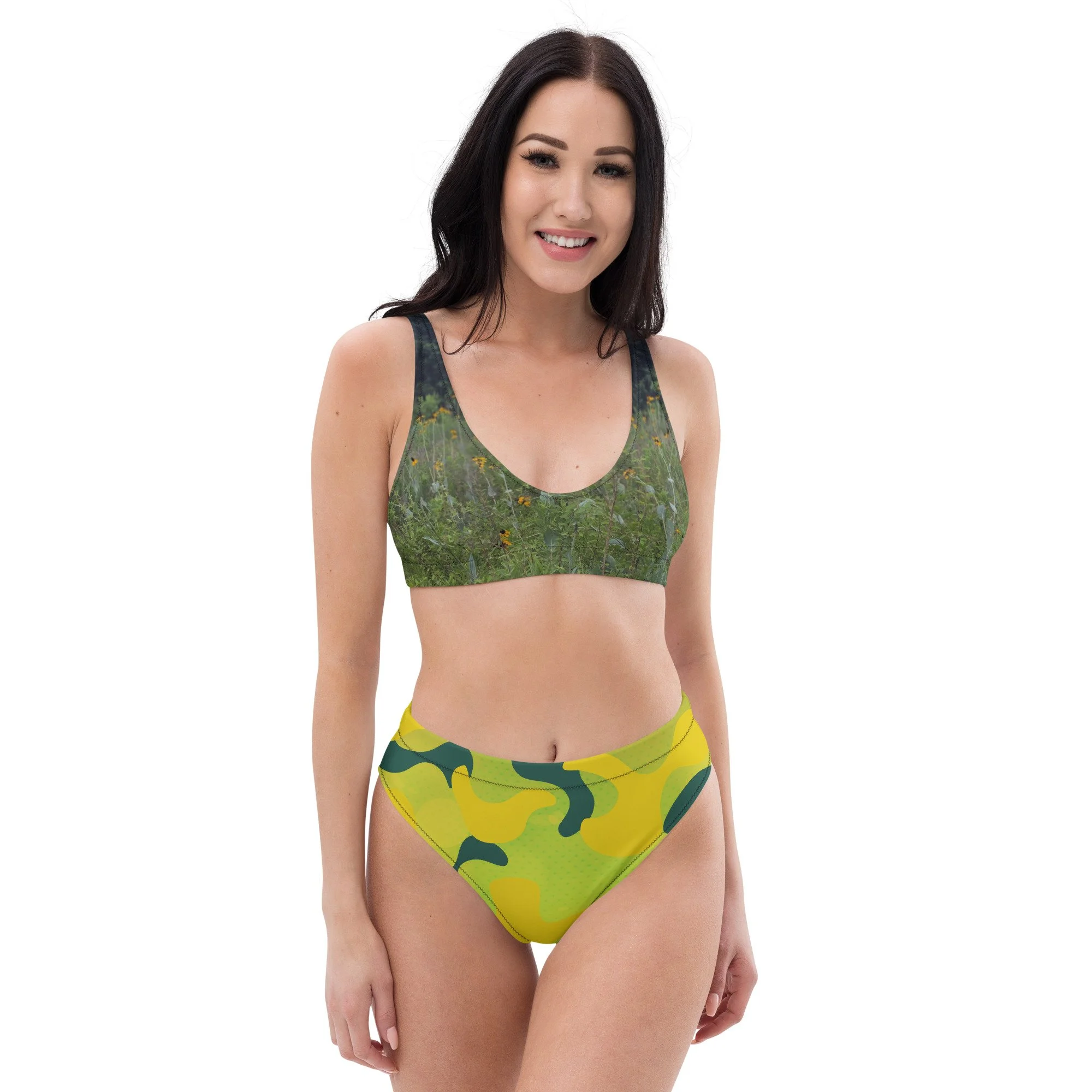 Black Eyed Susan Sunshine Camo high-waisted bikini