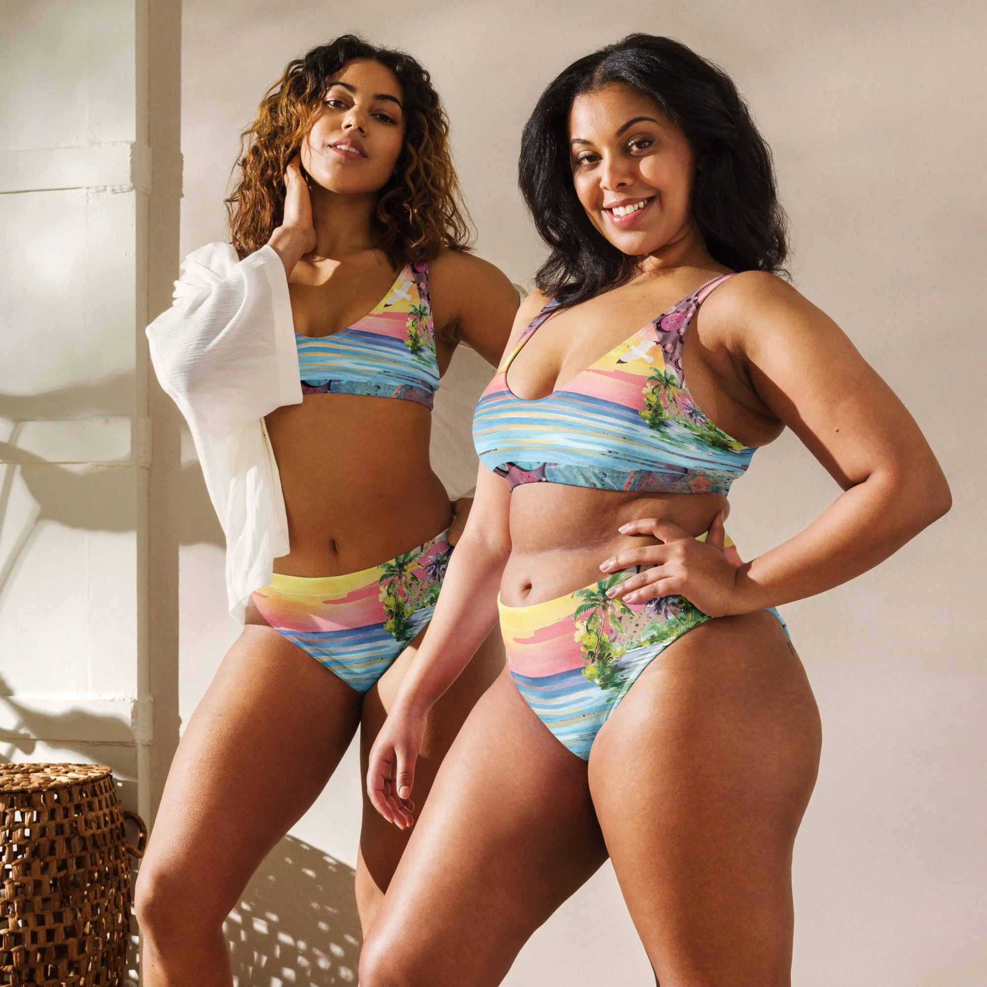 Beach Color Pop high-waisted bikini