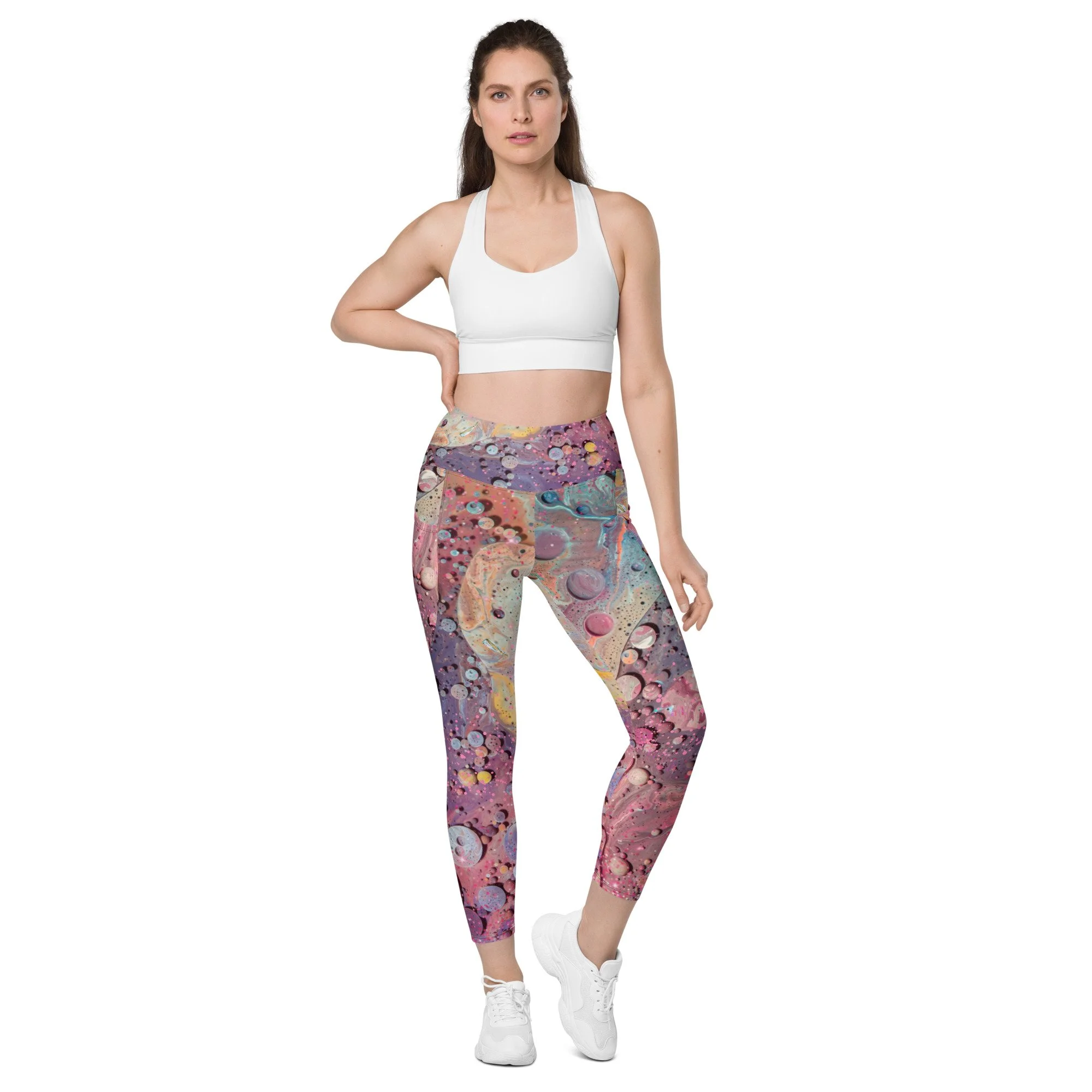 Beach Scene Color Pop leggings with pockets