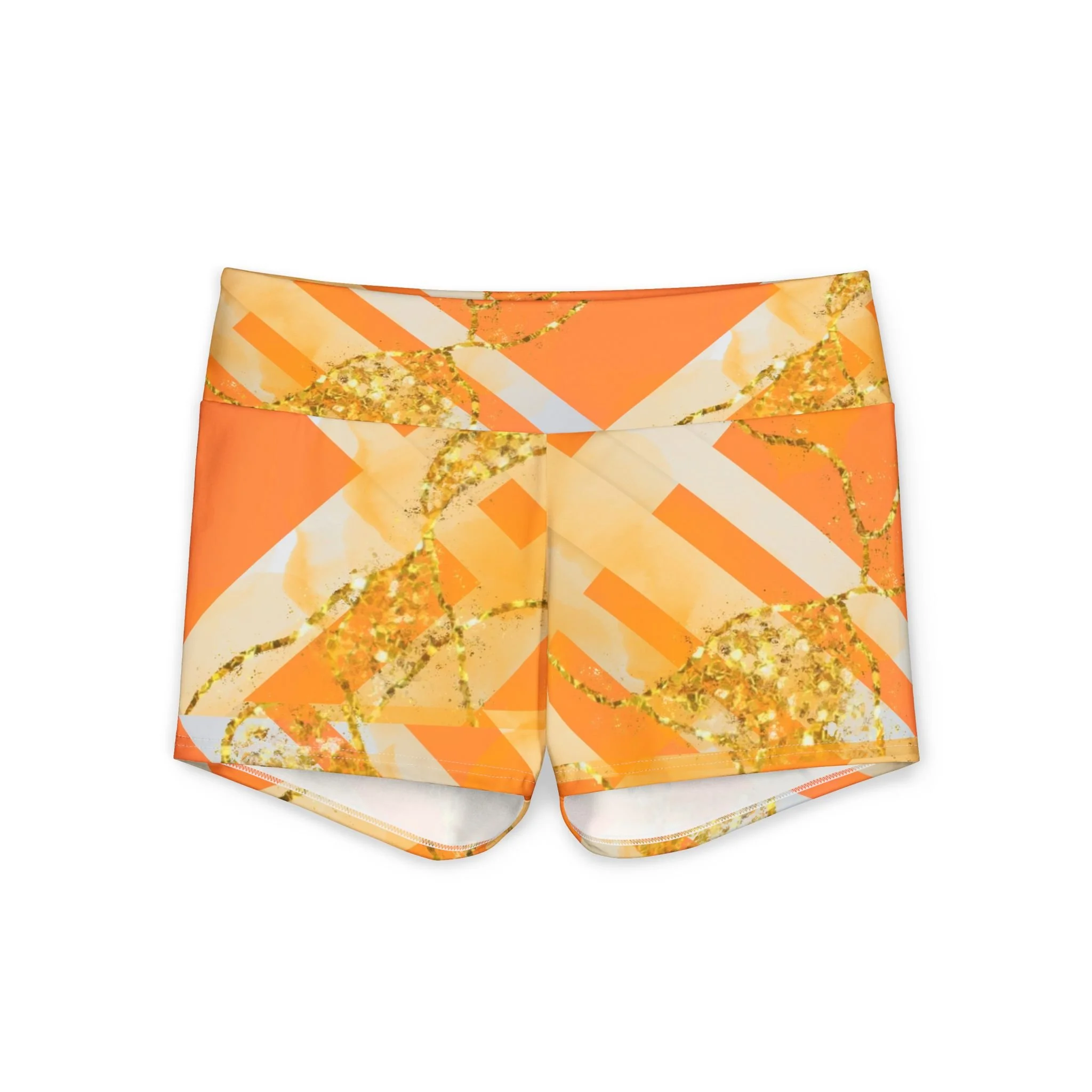 Orange Dream Sparkle Yoga Shorts
